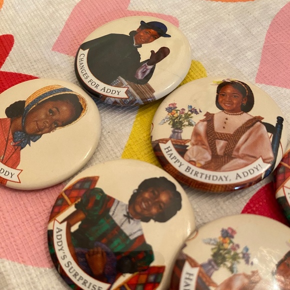 Pleasant company American girl doll Addy 90s pin buttons - Picture 1 of 2